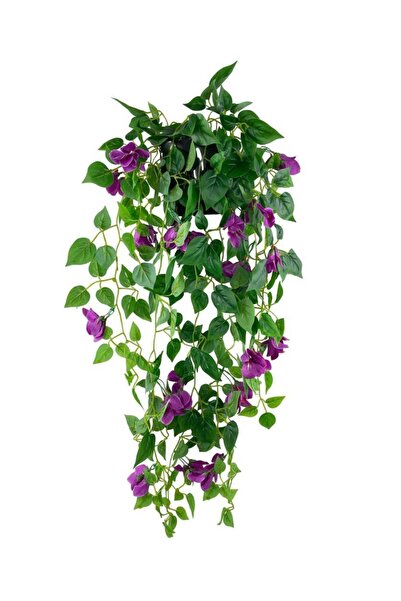 Nettenevime Yapay Çiçek Saksıda Mor Begonvil Çiçeği 9 Dallı 100cm Sarkan Çiçek