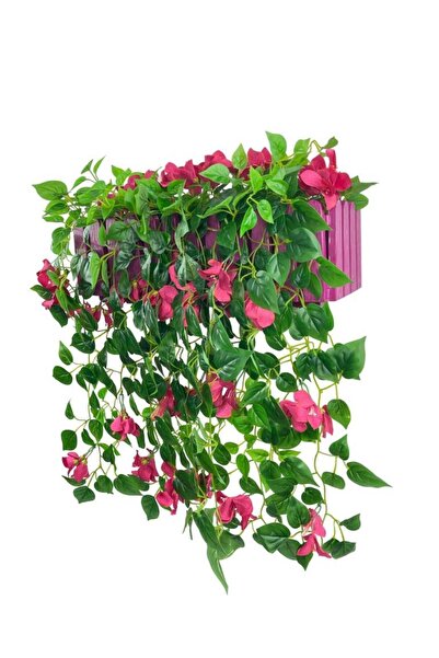 Nettenevime Yapay Çiçek Fuşya Begonvil li Mor Çit Balkon Saksısı 55*35cm 70cm Sarkar