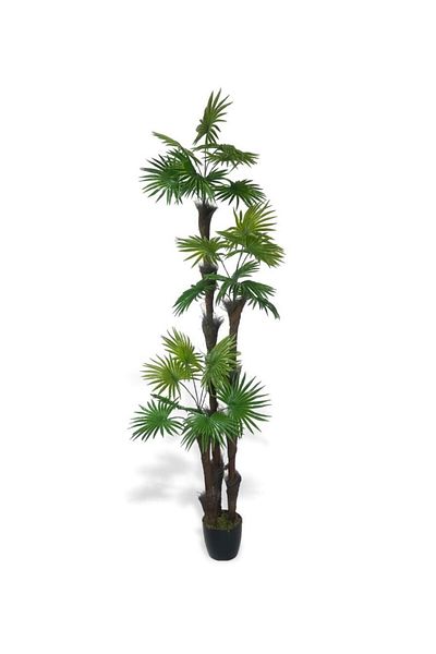 Nettenevime Τεχνητό δέντρο Palm Fanpalm 3 Επιπέδων 24 Φύλλων σε Μαύρη Πλαστική Γλάστρα 165*65cm