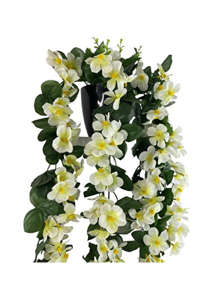 Nettenevime Yapay Çiçek Saksıda Sarkan Çiçek Krem Begonvil 70*25