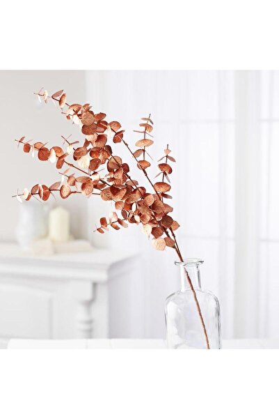 Nettenevime Yapay Çiçek Bakır Bronz Renk Okaliptus 3Dallı Uzun Dal 76cm Eucalyptus