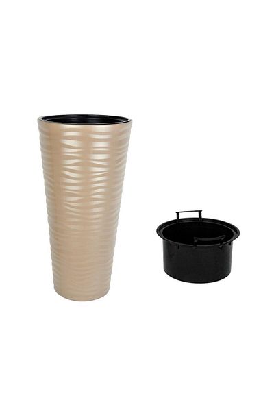 Nettenevime Gold Colored 5.5 Liter Tall Flower Pot Vase - 30*57cm
