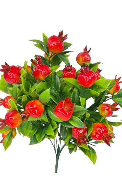 Nettenevime 3lü Set Yapay Nar Demeti Yapay Çiçek 30*20cm Yeşil Yapraklı