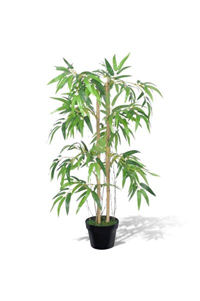 Nettenevime Yapay Ağaç Bambu Ağacı 2 Gövdeli Çalılı 90x70cm Siyah Plastik Sak...