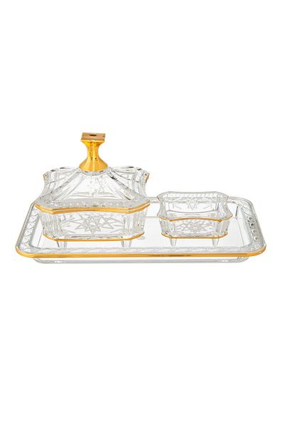Dania Small Square Acrylic Date Tray With Legs