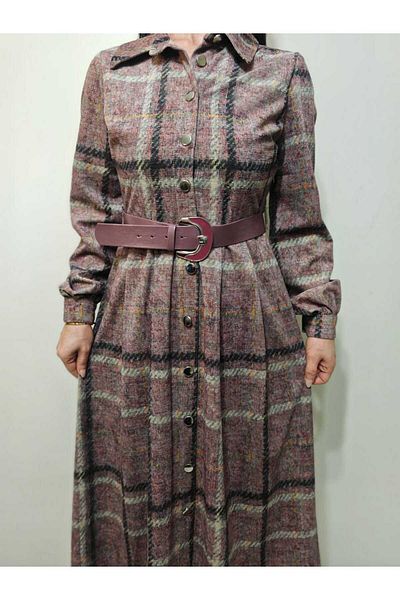 Butik merrline καρό σουέτ υφασμάτινο φόρεμα