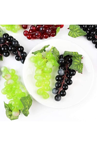 Nettenevime Yapay Meyve Yeşil Üzüm Küçük Boy Süs Dekoratif Sahte Meyve