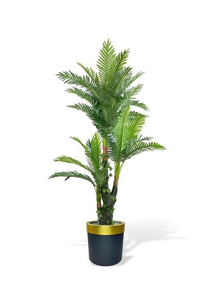Nettenevime Τεχνητό δέντρο Areka Palm Metal Gold Arched 165*90 36 Φύλλα με Φυσικό Σώμα