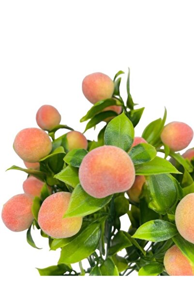 Nettenevime Artificial Flower Peach Bunch Artificial Fruit Bunch with Green Leaves