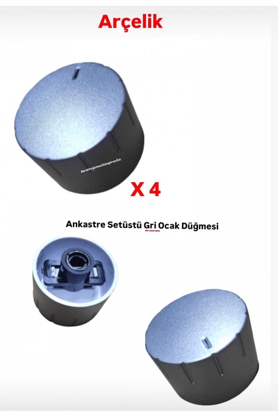 Arçelik Uyumlu Ysto 816 E - Ocd 607 Em1S Cbt Ankastre Set Üstü Gri Ocak Düğmesi