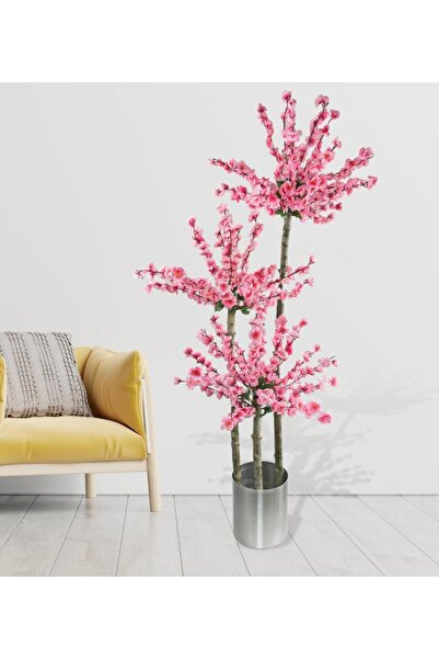 Nettenevime Yapay Ağaç 3 Katlı Japon Kiraz Çiçeği Bahardalı Ağacı Sakura Çiçeği Pembe 180cm