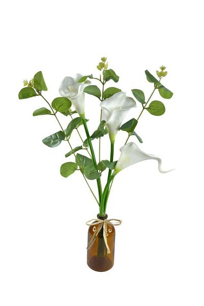 Nettenevime Gala Flower με Ευκάλυπτο σε Μπουκάλι 3 Τεμάχια Gala Flower Τεχνητό Λουλούδι