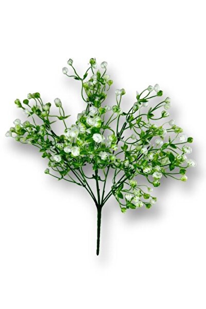 Nettenevime Yapay Çiçek Plastik Yeşil Beyaz Cipso Tohumcuk Demeti 5 Dallı Gel...