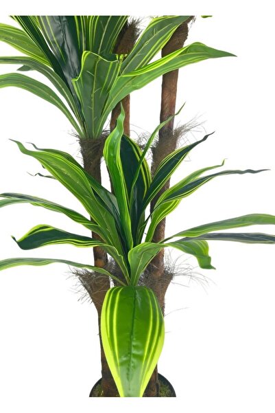 Nettenevime Yapay Ağaç Yukka Sarı Şeritli 4katlı 150cm Salon Çiçeği Yapay Çiçek