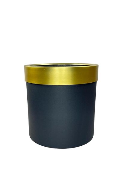 Nettenevime Stainless Aluminum Material - Decorative Black Vase with Gold Belt, 26*24