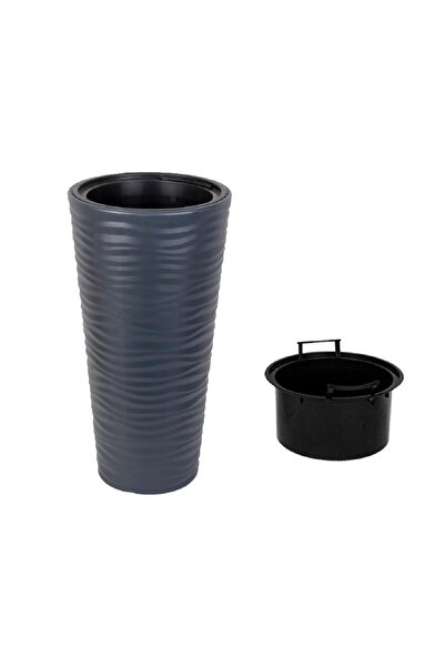 Nettenevime 5.5 Liter Anthracite Tall Flower Pot Vase - 30*57cm Beach Decorative