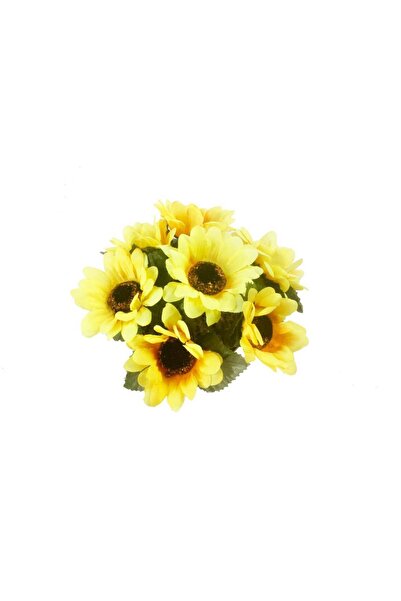 Nettenevime Yapay Çiçek Ay Çiçeği Beyaz Saksıda Dekoratif Masa Çiçeği