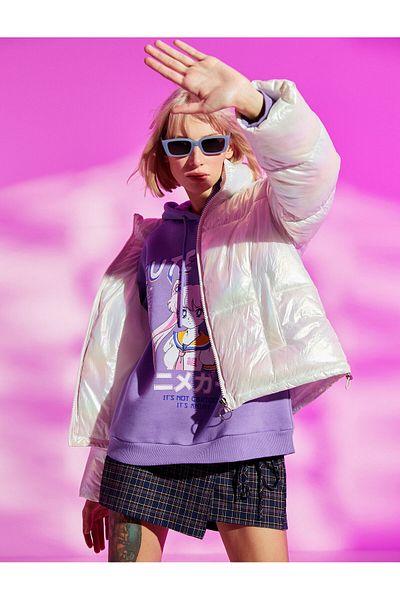 Koton Puffer Jacket Stand Collar Zippered