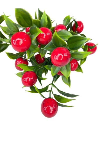 Nettenevime Set of 3 Artificial Cherry Bunch Artificial Flower 30*20cm with Green Leaves