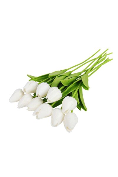 Nettenevime Yapay Çiçek Islak Lale Gerçeksi Doku 10lu BEYAZ