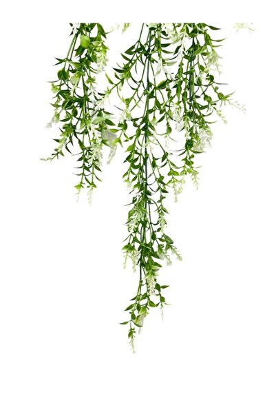 Nettenevime Yapay Çiçek Siyah Saksıda Sarkan Ty60 Yeşil Beyaz Bitki Yapay Sarmaşık 60cm