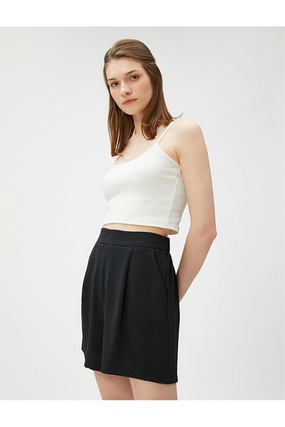 Koton Shorts mit weitem Bein, Faltentaschen, elastischem Bund
