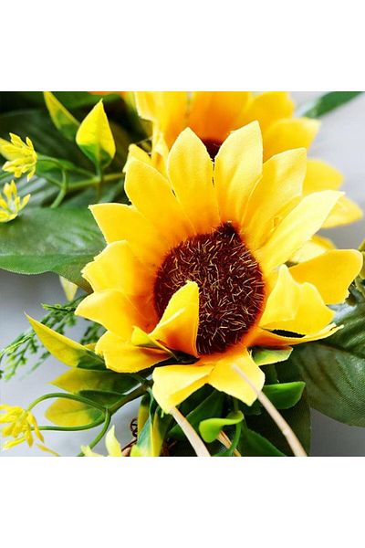 Nettenevime زهرة اصطناعية باب زخرفة زهرة الشمس زهرة الشمس إكليل باب عيد الميلاد