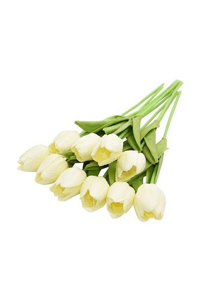 Nettenevime Τεχνητό λουλούδι Wet Tulip Realistic Texture 10 Pack Κρέμα