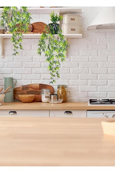 Nettenevime Yapay Çiçek Sarkan Bambu Yapraklı Bitki Küçük Siyah Saksıda Yapay Sarmaşık 65cm