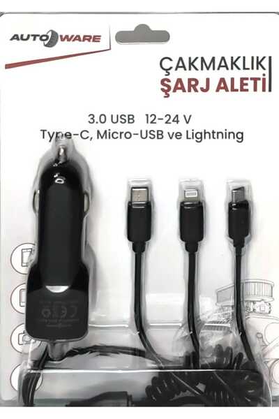 Autoware ÇAKMAKLIK ŞARJ ALETİ 3.0 USB 12-24V