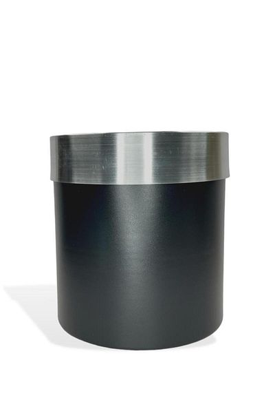 Nettenevime Stainless Aluminum Material - Decorative Black Vase with Silver Belt, 31*31