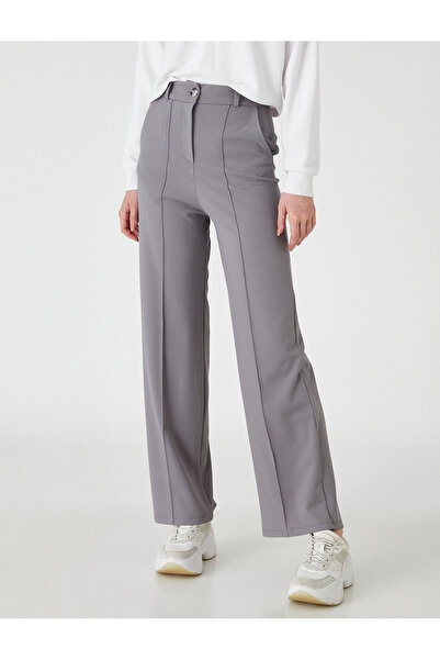 Koton Dámské antracitové kalhoty 3WAL40093IK