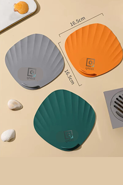 QNİAY Deniz Kabuğu Silikon Mat Kötü Koku Önleyici Banyo Mutfak Lavabo Balkon Gider Tıpası Kapağı Böcek