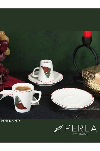 Porland Ruby Bear 2 - 80Cc Personality Coffee Set