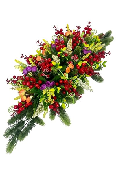 Nettenevime Artificial Flower Dining Table Flower Christmas Table Flower with Kokinal Green Pine Branches 75*35