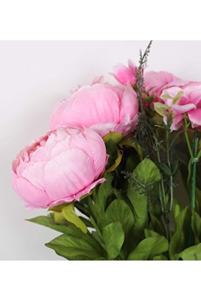 Nettenevime Yapay Çiçek Şakayık 5 Kafalı Büyük Boy Demet Ipek Kumaş Pembe