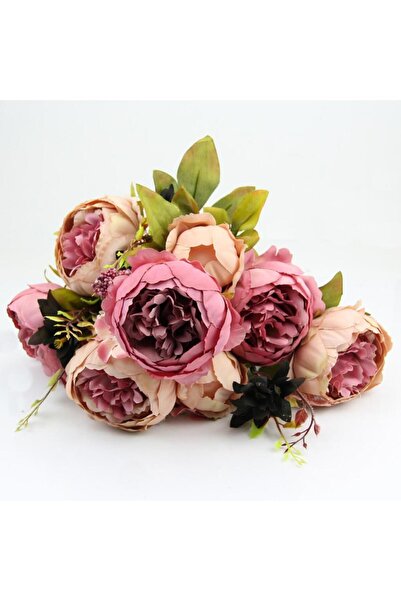 Nettenevime Yapay Çiçek Marsilya Gülü Şakayık Erengül Büyük Boy Demet Fuşya