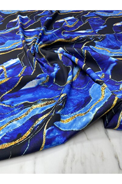 ipekkumaş قميص منقوش بالرخام الأزرق من قماش تيفيل الساتان يباع بالقطعة 1 قطعة...