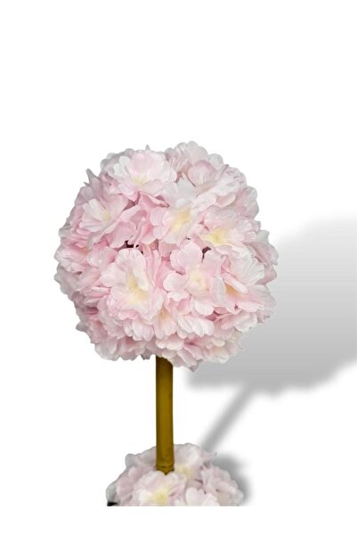 Nettenevime Yapay Çiçek Beyaz Metal Saksıda Bahardalı Japon Kiraz Çiçeği Ağacı 45*15cm