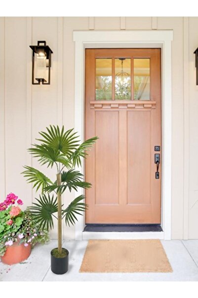 Nettenevime Yapay Ağaç Fanpalm 8Yaprak 85*45cm Yelpaze Palmiye Siyah Aleminyum Saksı