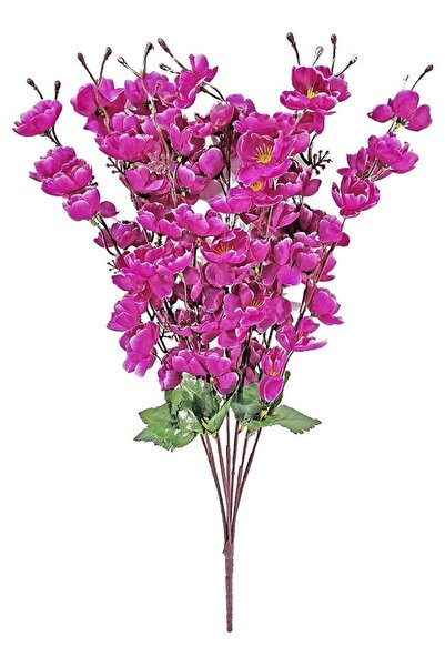 Nettenevime Yapay Çiçek Bahardalı Japon Kiraz Çiçeği 7 Dallı 57cm Mor