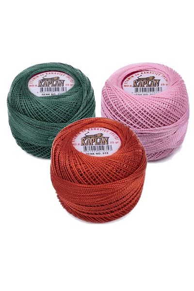 Rasanet 3 Pieces Tiger Etamine and Cross Stitch Thread 8 No Code/Color: 726 - Pudra - 918 - Ryl