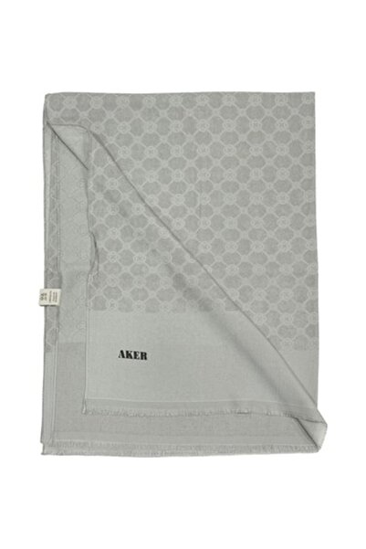 Aker Σάλι Elegance Monogram 974 Ανοιχτό Γκρι