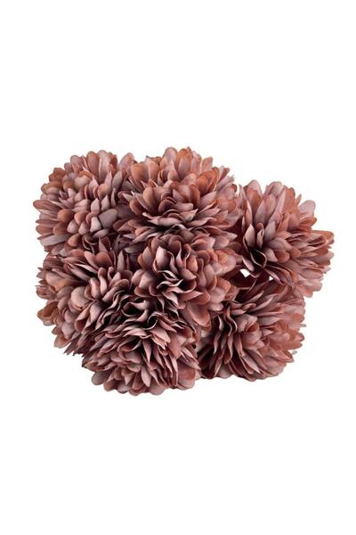 Nettenevime Yapay Çiçek Krizantem Kartopu Pastel Mor Renk 7 Ayrı Tek Dal Demet