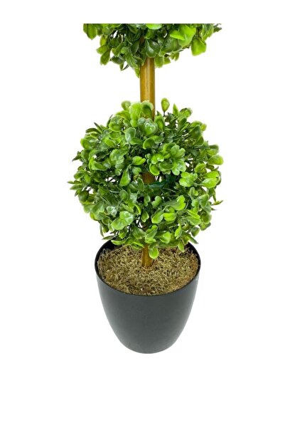 Nettenevime Yapay Ağaç Şimşir Top 2 Toplu 12x40cm Siyah Saksıda