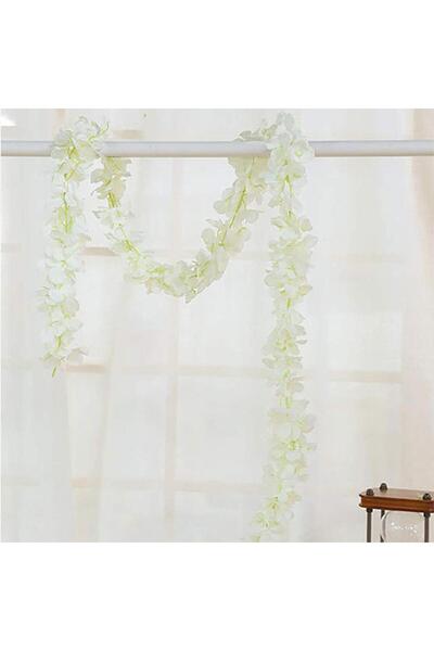 Nettenevime Yapay Çiçek Dolanan Sarkan Ortanca Çiçekli 100 Cm Beyaz