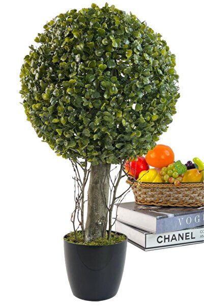 Nettenevime Yapay Ağaç Şimşir Top Tek Toplu 28x48cm Siyah Saksılı
