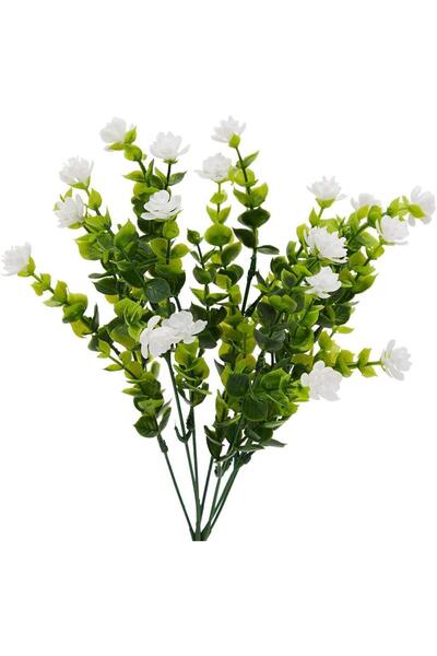 Nettenevime زهرة اصطناعية بيضاء المينا خشب البقس نبات اصطناعي مزخرف