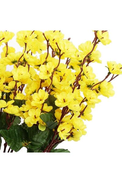 Nettenevime Yapay Çiçek Bahardalı Japon Kiraz Çiçeği 7 Dallı 57cm Sarı