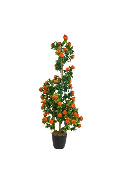Nettenevime Yapay Ağaç Mandalina Ağacı 80cm 3boy Bambuda Akrilik Siyah Saksılı